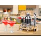 Set ustensile barman cu suport si 12 piese, CHESTER, pahar masura, cleste gheata, Cocktail Shaker 750 ml, bambus si otel