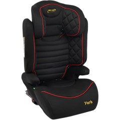 Scaun auto cu ISOFIX, tetiera reglabila, 100-150 cm, centura in 3 puncte, FWF, negru/rosu