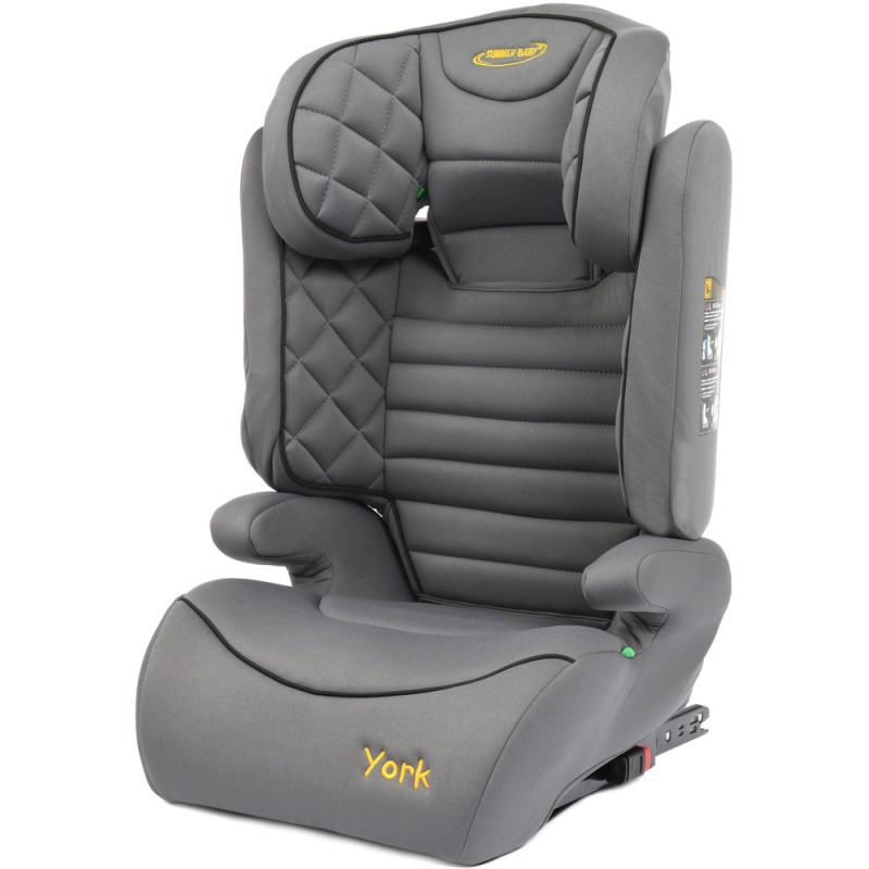 Scaun auto SUMMER BABY YORK, 100-150 cm, centura in 3 puncte, ISOFIX, FWF, gri