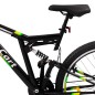 Bicicleta MTB full suspension, roti 26 inch, 21 viteze, frane mecanice pe disc, cric, far si stop