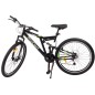 Bicicleta MTB full suspension, roti 26 inch, 21 viteze, frane mecanice pe disc, cric, far si stop