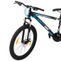 Bicicleta MTB, 26 inch, 21 de viteze, schimbator Shimano, cadru otel, frane pe disc, negru, turquoise