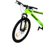 Bicicleta Mountain Bike, roti 26 inch, frana disc, cadru otel, schimbator Shimano, suspensii furca, verde neon