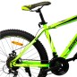 Bicicleta Mountain Bike, roti 26 inch, frana disc, cadru otel, schimbator Shimano, suspensii furca, verde neon