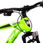 Bicicleta Mountain Bike, roti 26 inch, frana disc, cadru otel, schimbator Shimano, suspensii furca, verde neon