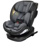 Scaun auto rotativ, model Bari, 0-36 kg, i-Size, 360 grade, R129, tetiera reglabila, ISOFIX, negru-gri