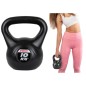 Kettlebell cauciucat Enero Fit 10kg , maner ergonomic, negru