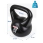 Kettlebell cauciucat Enero Fit 10kg , maner ergonomic, negru