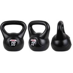 Kettlebell cauciucat Enero Fit 10kg , maner ergonomic, negru