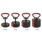 Kettlebell cauciucat reglabil EB Fit 10kg , maner ergonomic, negru