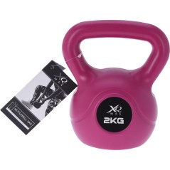 Kettlebell cauciucat XqMax 2kg , maner ergonomic, roz