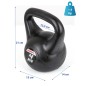 Kettlebell cauciucat Enero Fit 4kg , maner ergonomic, negru