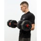 Set fitness 4in1 20kg, Kettlebell, gantere, haltera, maner ergonomic, negru