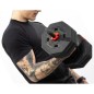 Set fitness 4in1 20kg, Kettlebell, gantere, haltera, maner ergonomic, negru