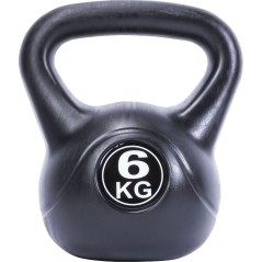 Kettlebell cauciucat Pure 2 Improve 6kg , maner ergonomic, negru