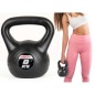 Kettlebell cauciucat Enero Fit 8kg , maner ergonomic, negru