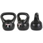 Kettlebell cauciucat Enero Fit 8kg , maner ergonomic, negru