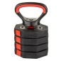 Set fitness 3in1 10kg, Kettlebell, gantera, manere prindere, negru