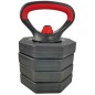 Set fitness 3in1 10kg, Kettlebell, gantera, manere prindere, negru