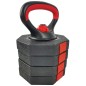 Set fitness 3in1 10kg, Kettlebell, gantera, manere prindere, negru