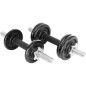 Set gantere metal reglabile, 15kg, maner ergonomic, negru