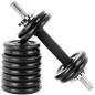 Set gantere metal reglabile, 15kg, maner ergonomic, negru