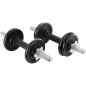 Set gantere metal reglabile, 15kg, maner ergonomic, negru