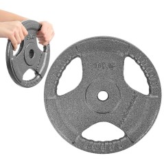 Disc fitness metal, multi-grip, 10kg, diametru 26,5mm, gri