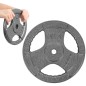 Disc fitness metal, multi-grip, 15kg, diametru 26,5mm, gri