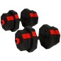 Set gantere si haltera Enero Fit 20kg, maner ergonomic, negru/rosu