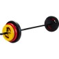 Haltera reglabila 20kg, greutati incluse, maner ergonomic, 130cm, metal/plastic, multicolor