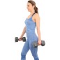 Set 2 gantere cauciucate Enero Fit 4kg, maner ergonomic, gri