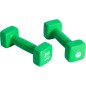 Set 2 gantere neopren Pure 2 Improve 2kg, maner ergonomic, verde