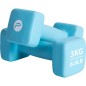 Set 2 gantere neopren Pure 2 Improve 3kg, maner ergonomic, albastru