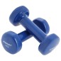 Set 6 gantere cauciucate Enero Fit, 12kg, maner ergonomic, suport inclus, multicolor