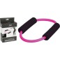 Extensor cu manere pentru exercitii fitness, multifunctional, manere ergonomice, 51cm, roz