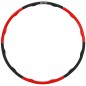 Cerc fitness Hula Hoop, 6 segmente, pliabil, multifunctional, 100cm, negru/rosu