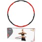 Cerc fitness Hula Hoop, 6 segmente, pliabil, multifunctional, 100cm, negru/rosu