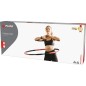 Cerc fitness Hula Hoop, 6 segmente, pliabil, multifunctional, 100cm, negru/rosu