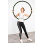 Cerc fitness cu magneti Hula Hoop, 8 segmente, 64 magneti anticelulitici, 98cm, negru/verde