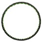 Cerc fitness cu magneti Hula Hoop, 8 segmente, 64 magneti anticelulitici, 98cm, negru/verde