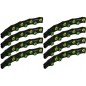 Cerc fitness cu magneti Hula Hoop, 8 segmente, 64 magneti anticelulitici, 98cm, negru/verde