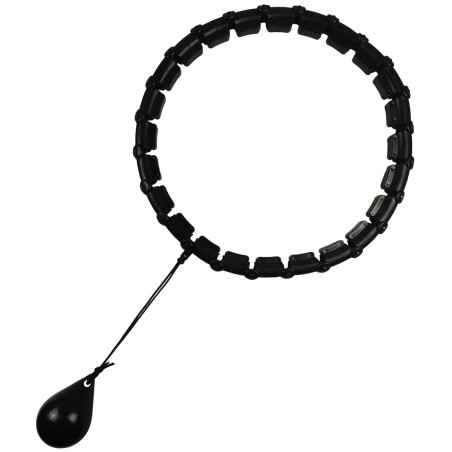 Cerc fitness cu greutate Hula Hoop, 24 segmente, pliabil, 55-133cm, negru