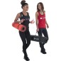 Saltea pentru antrenament fitness, maner transport, suport agatare, 173x61x1cm, rosu