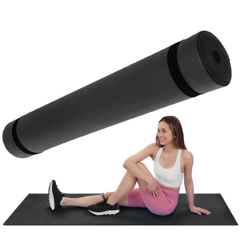 Saltea pentru antrenament yoga, impermeabila, 180x60x0,4 cm, negru