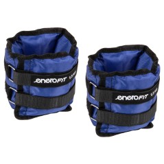 Set 2 greutati fitness Enero Fit mana/glezna 3kg, prindere velcro, multifunctionale, marime reglabila, albastru