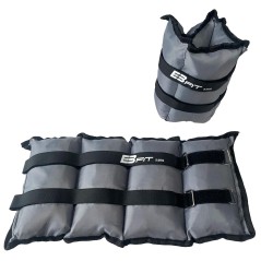 Set 2 greutati fitness Enero Fit mana/glezna 10kg, prindere velcro, multifunctionale, marime reglabila, gri