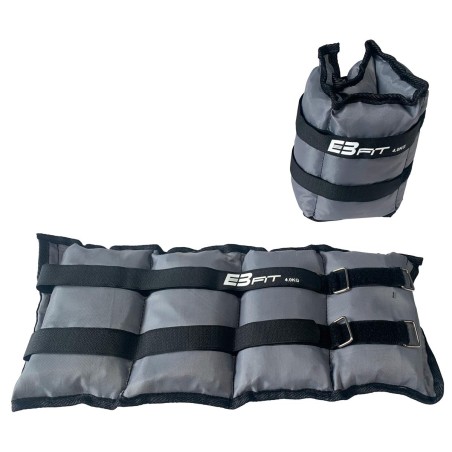 Set 2 greutati fitness Enero Fit mana/glezna 8kg, prindere velcro, multifunctionale, marime reglabila, gri