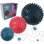 Set 3 mingi pentru masaj, universale, relaxeaza musculatura, 9/7/6cm, multicolor