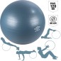 Minge fitness gonflabila 65cm, material aderent, sarcina maxima 120kg, albastru